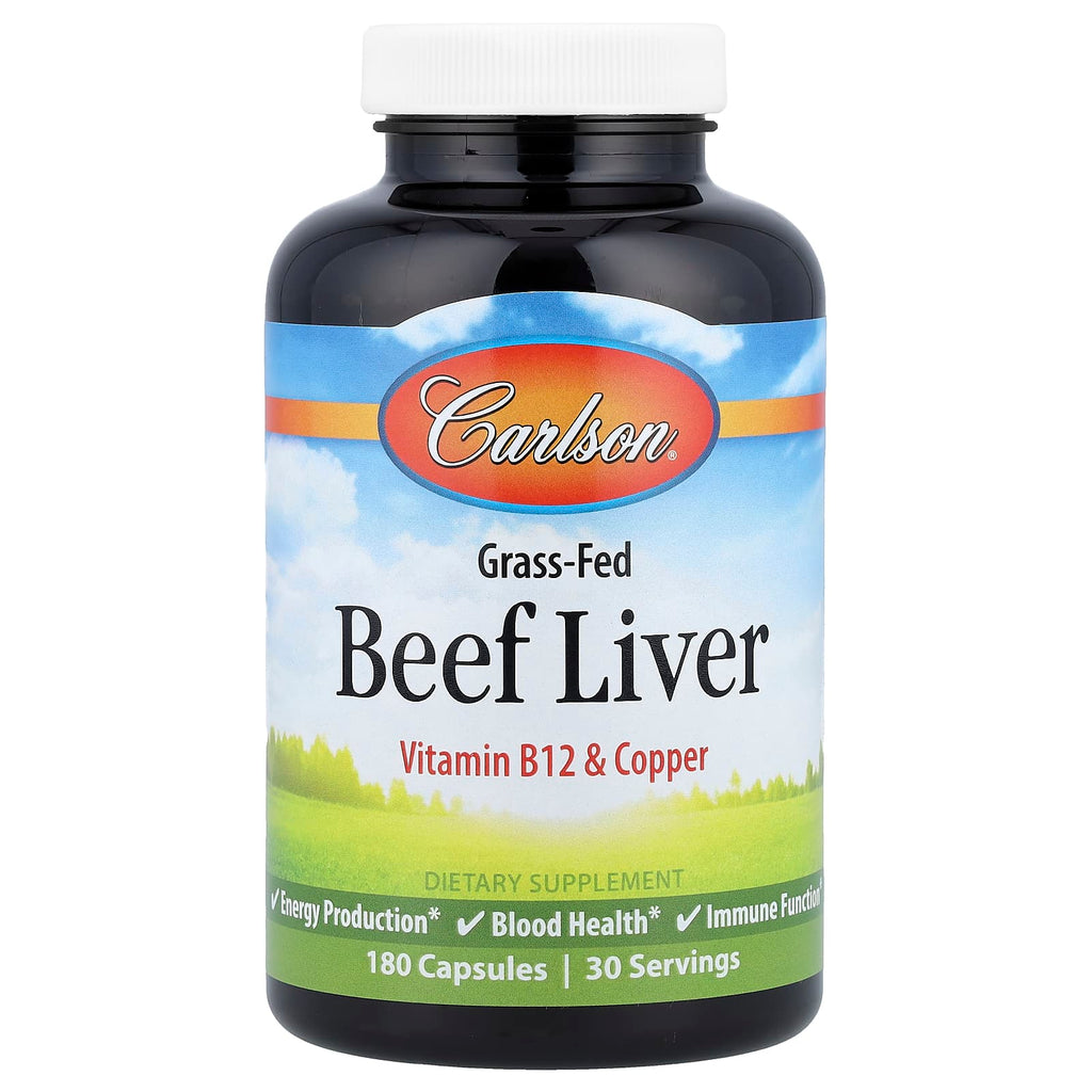 Carlson, Grass-Fed Beef Liver, 180 Capsules