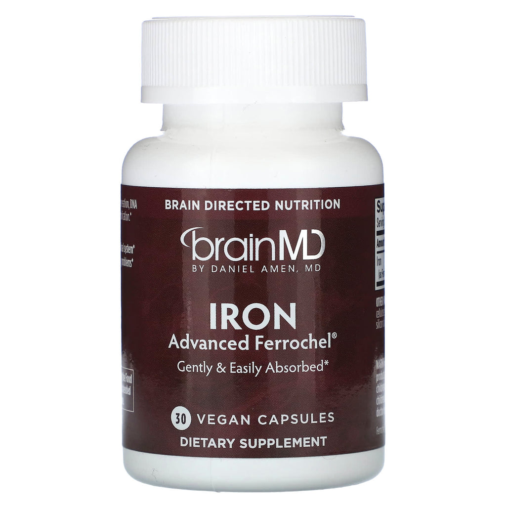 BrainMD, Iron, 30 Vegan Capsules (25 mg per Capsule)