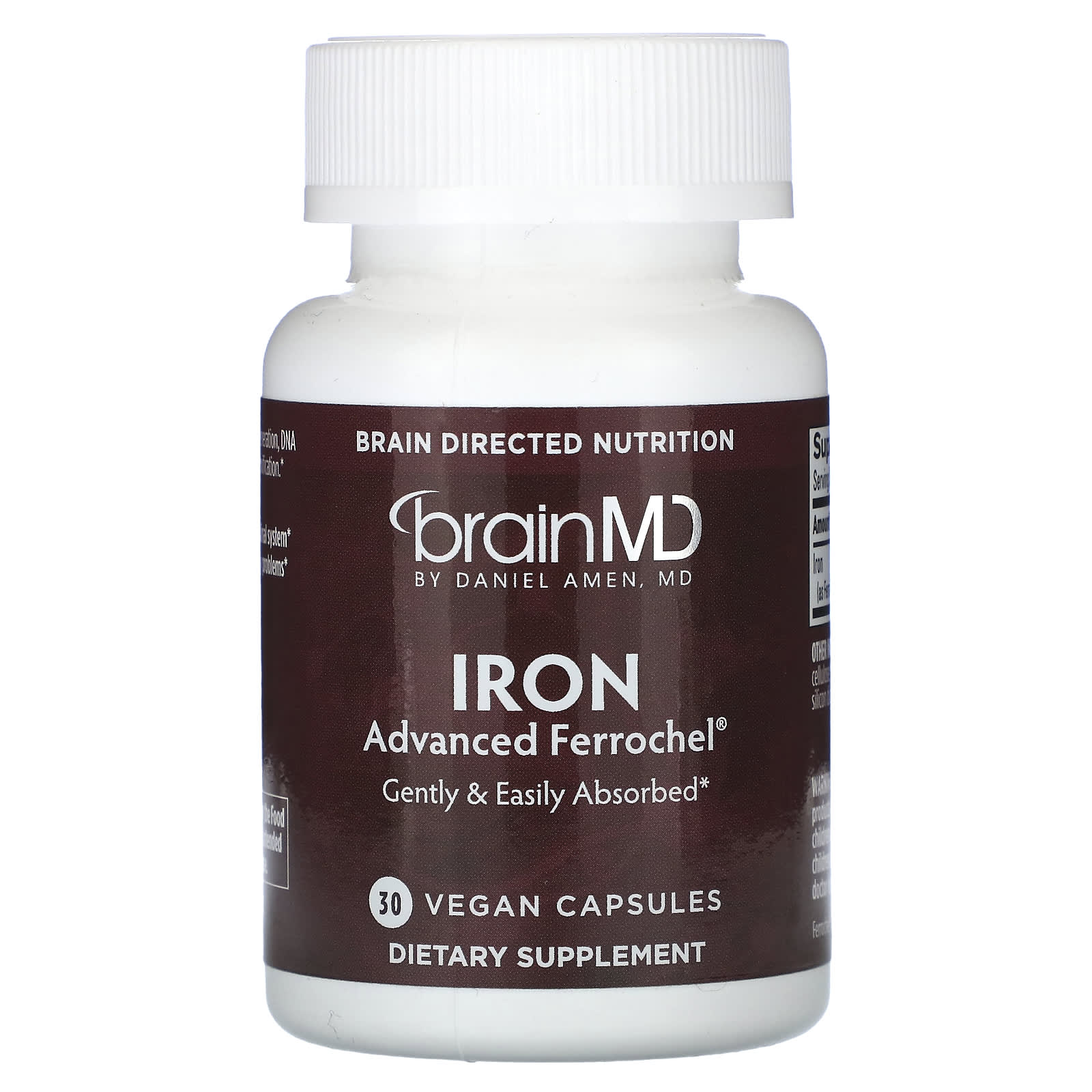BrainMD, Iron, 30 Vegan Capsules (25 mg per Capsule)