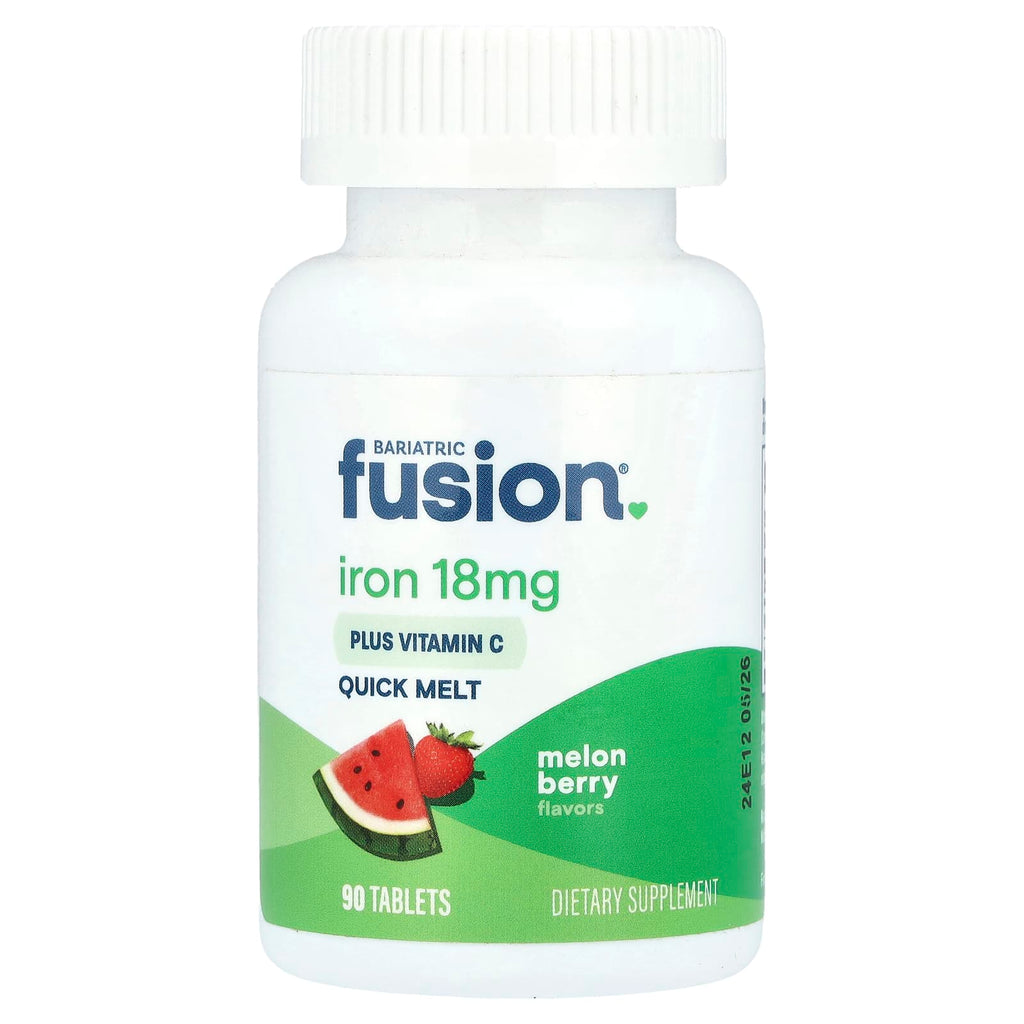Bariatric Fusion, Quick Melt, Iron Plus Vitamin C, Melon Berry, 18 mg, 90 Tablets