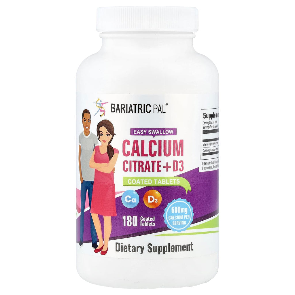 BariatricPal, Calcium Citrate + D3, 180 Coated Tablets