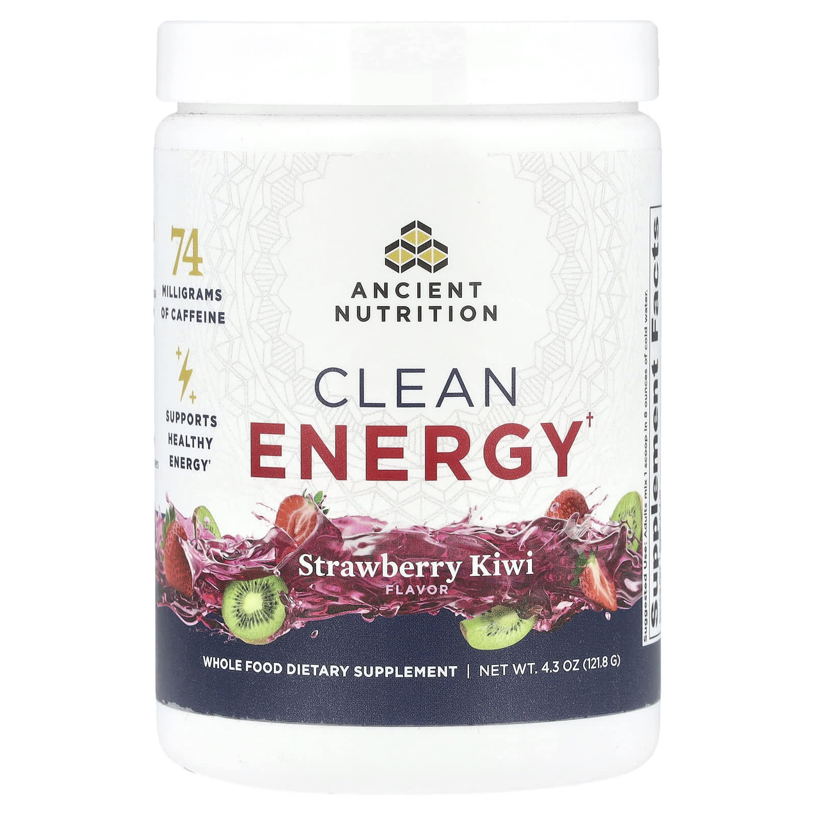 Ancient Nutrition, Clean Energy, Strawberry Kiwi, 4.3 oz (121.8 g)