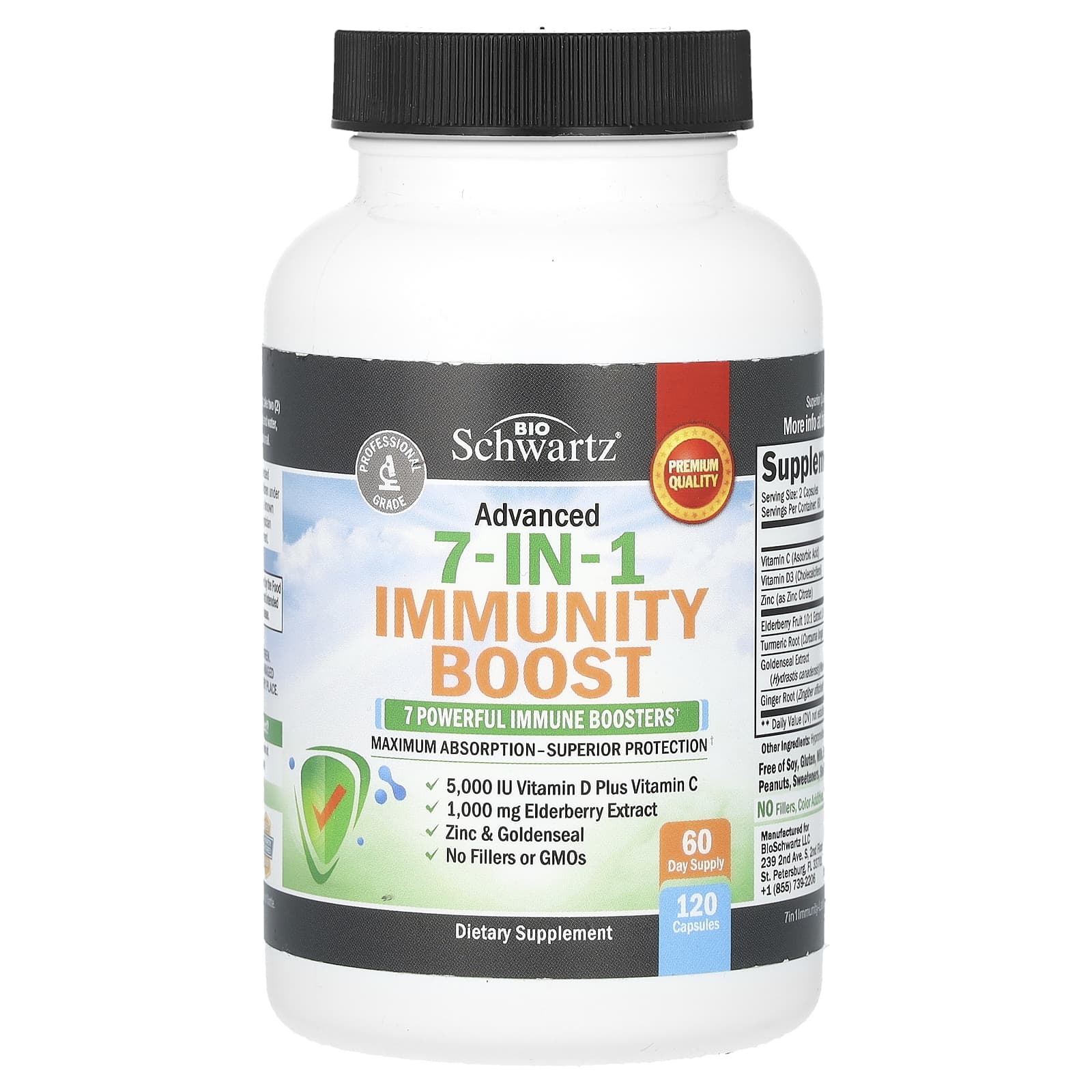 BioSchwartz, Advanced 7-in-1 Immunity Boost, 120 Capsules