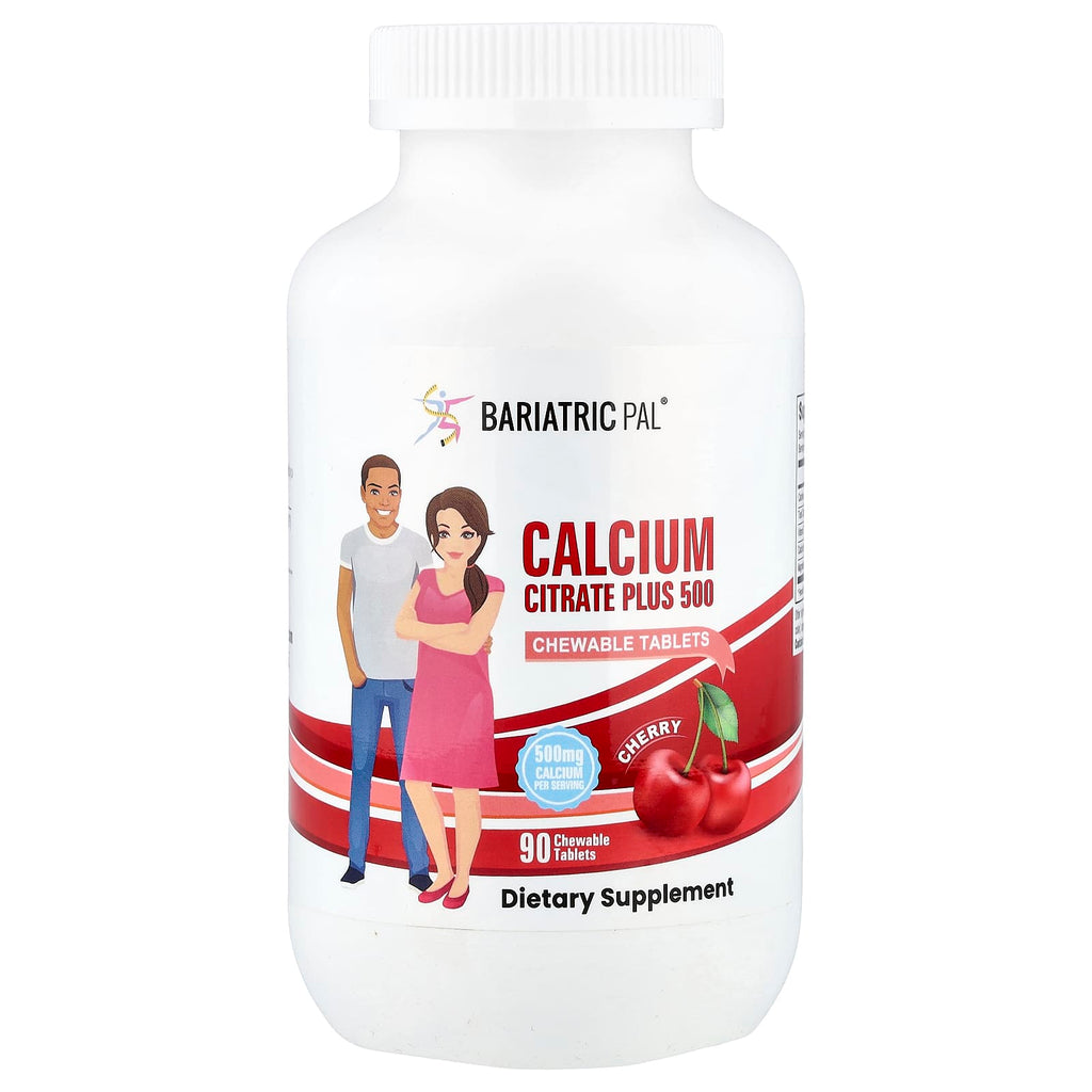 BariatricPal, Calcium Citrate Plus 500, Cherry , 90 Chewable Tablets