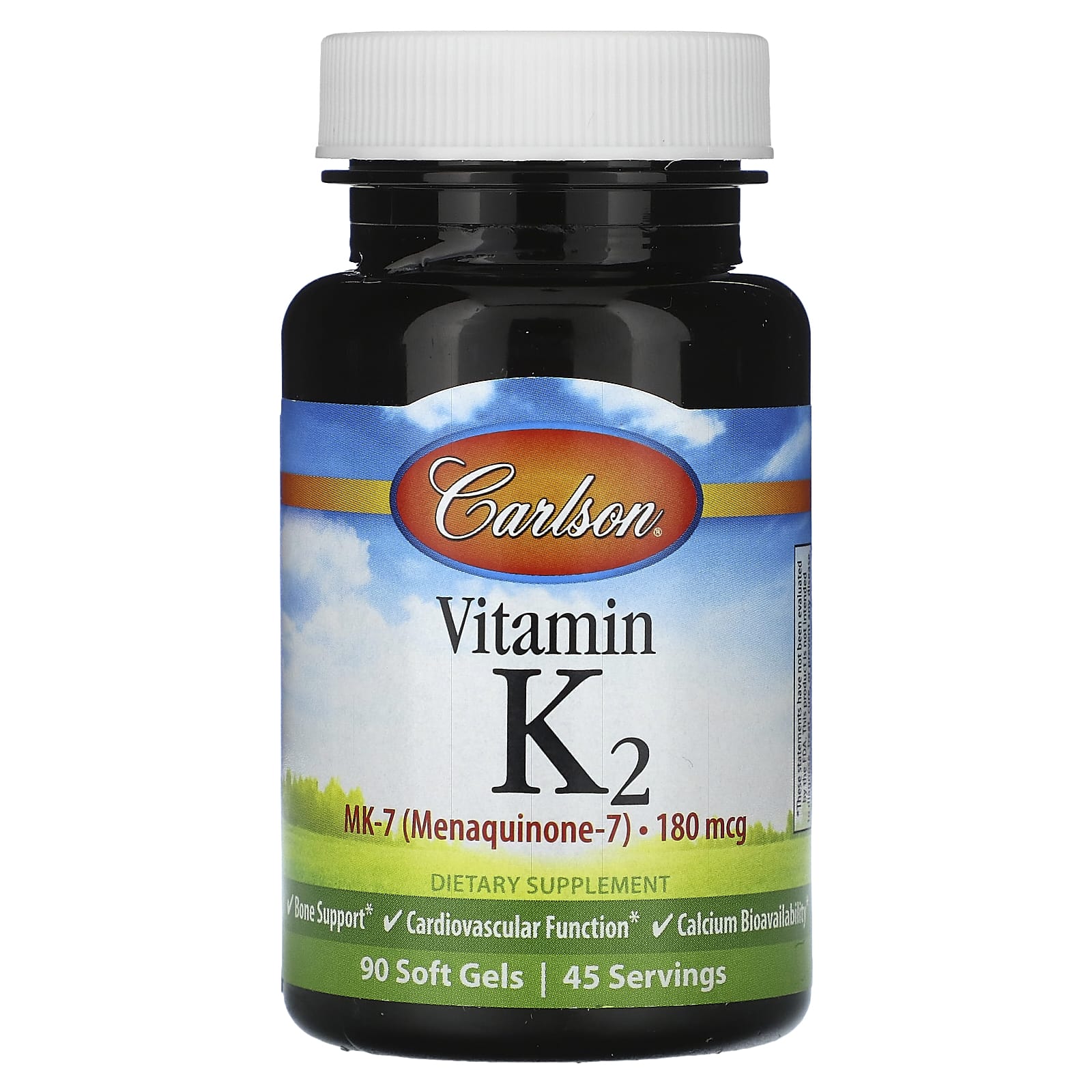 Carlson, Vitamin K2, 90 Soft Gels (90 mcg per Soft Gel)