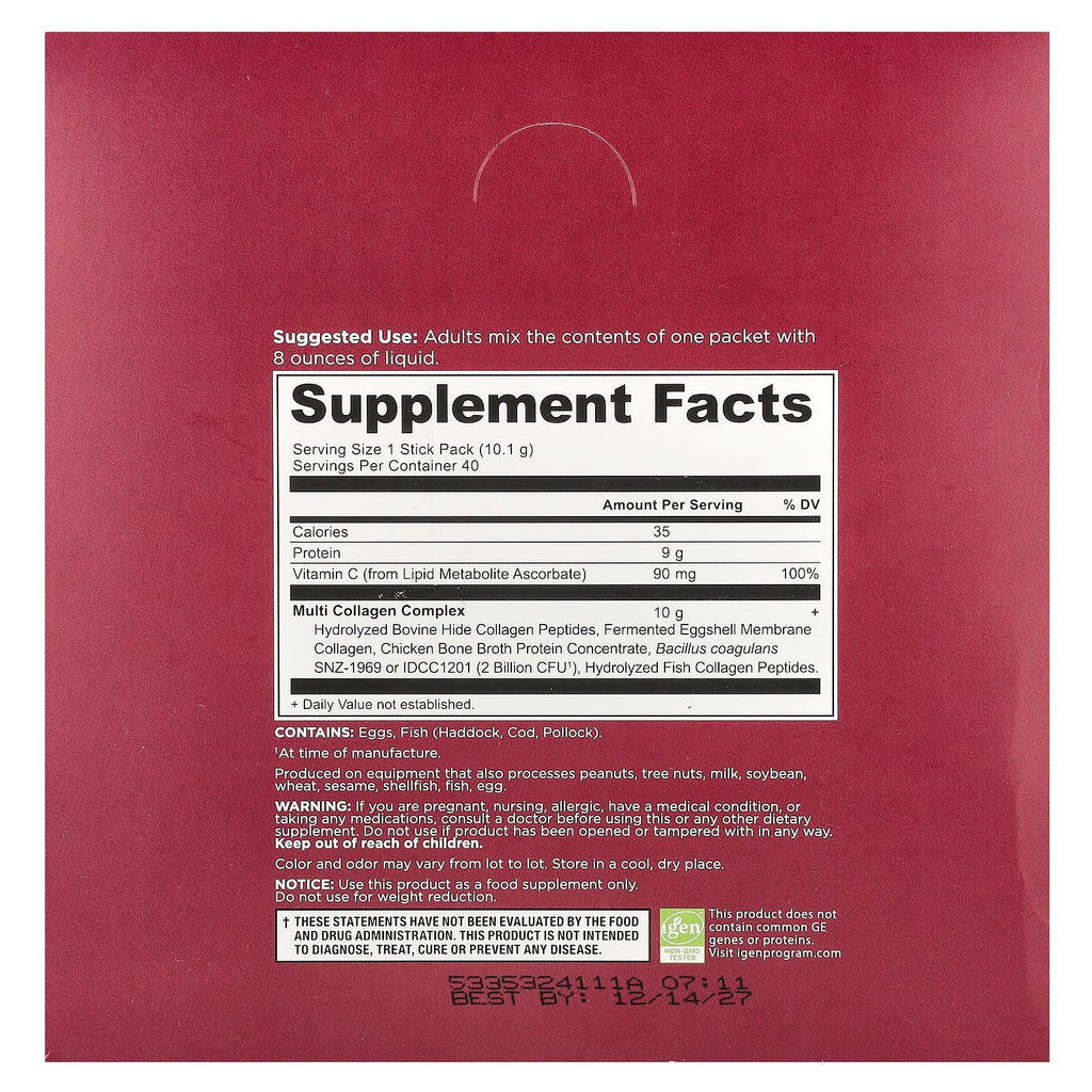 Ancient Nutrition, Multi Collagen Protein, 40 Single Stick Packs, 0.36 oz (10.1 g) Each