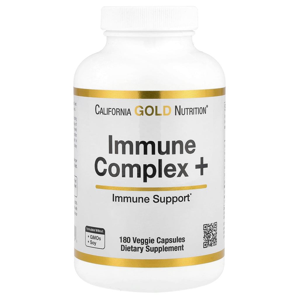 California Gold Nutrition, Immune Complex + 7, with A, C, D, B6, Zinc, Selenium & Beta Glucan, 180 Veggie Capsules