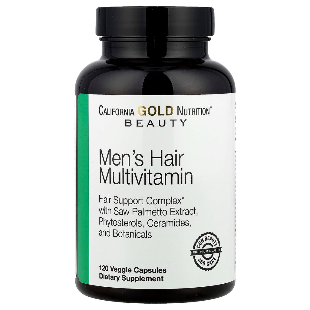 California Gold Nutrition, Beauty, Men's Hair Multivitamin, 120 Veggie Capsules